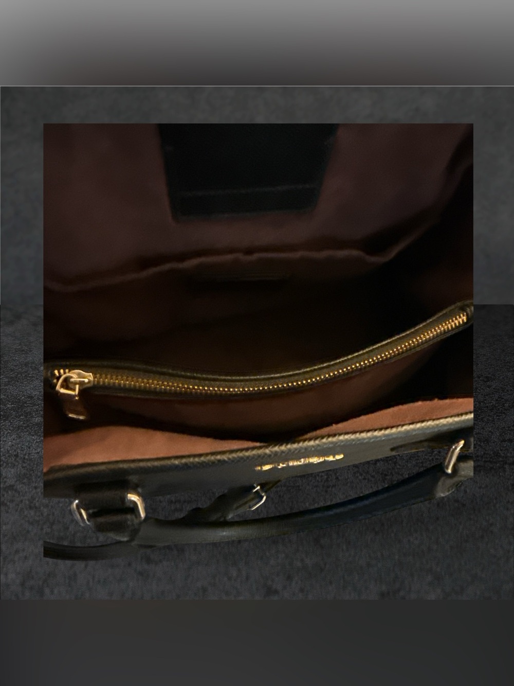 COACH F57527 SMALL MARGOT CARRYALL CROSSGRAIN LEATHER BLACK HANDBAG WITH WALLET - Picture 9 of 16